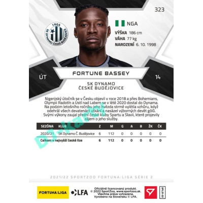 2021/22 Sportzoo Fortuna Liga 2. série #323 Fortune Bassey