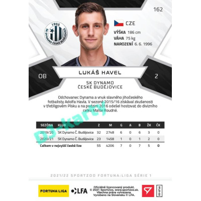 2021/22 Sportzoo Fortuna Liga Lukáš Havel #162