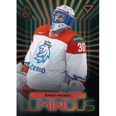 2024 Sportzoo Hokejové ČESKO #LS-02 Šimon Hrubec Luminous Red