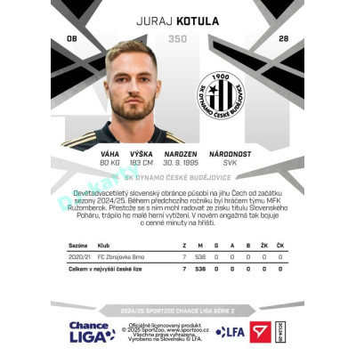 2024/25 Sportzoo Chance Liga 2. série #350 Juraj Kotula