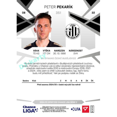 2024/25 Sportzoo Chance Liga 2. série #351 Peter Pekarík