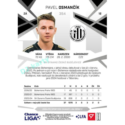 2024/25 Sportzoo Chance Liga 2. série #354 Pavel Osmančík