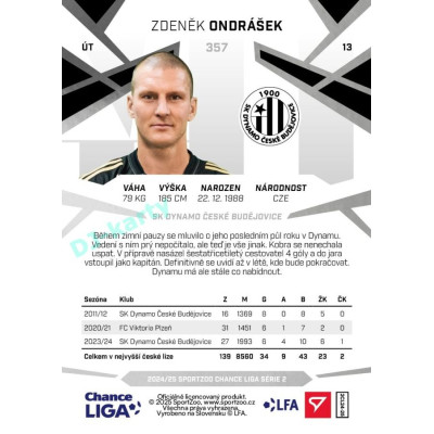 2024/25 Sportzoo Chance Liga 2. série #357 Zdeněk Ondrášek