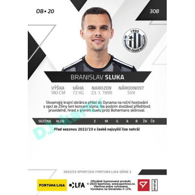 2022/23 Sportzoo Fortuna Liga 2. série #308 Branislav Sluka