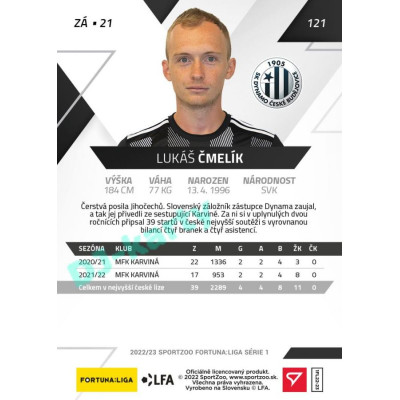 2022/23 Sportzoo Fortuna Liga 1. série #121 Lukáš Čmelík