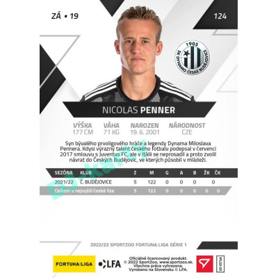2022/23 Sportzoo Fortuna Liga 1. série #124 Nicolas Penner