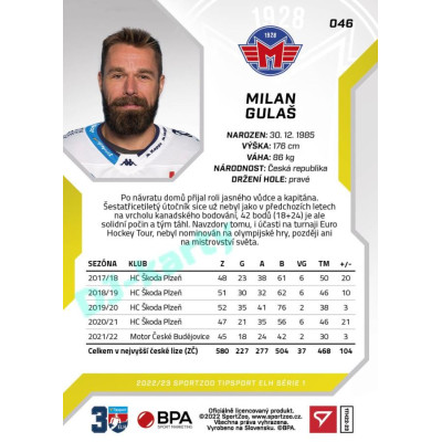2022/23 Sportzoo ELH 1. série #046 Milan Gulaš