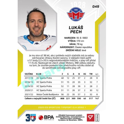 2022/23 Sportzoo ELH 1. série #049 Lukáš Pech