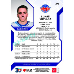 2022/23 Sportzoo ELH 2. série #276 Lukáš Vopelka Blue xx/99