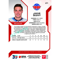 2022/23 Sportzoo ELH 2. série #271 Jakub Šedivý Red xx/49