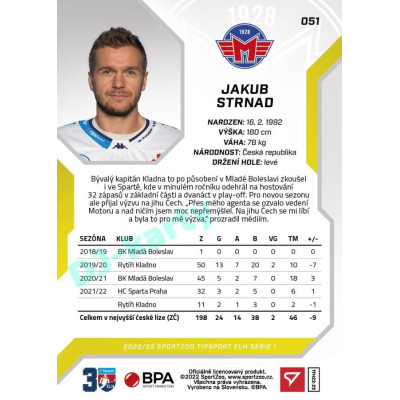 2022/23 Sportzoo ELH 1. série #051 Jakub Strnad