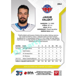 2022/23 Sportzoo ELH 1. série #054 Jakub Valský