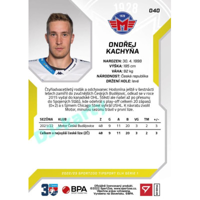 2022/23 Sportzoo ELH 1. série #040 Ondřej Kachyňa