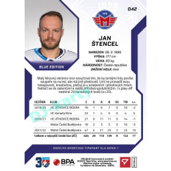 2022/23 Sportzoo ELH 1. série #042 Jan Štencel Blue xx/99