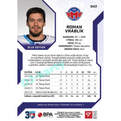 2022/23 Sportzoo ELH 1. série #043 Roman Vráblík Blue xx/99