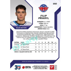 2022/23 Sportzoo ELH 1. série #050 Filip Přikryl Blue xx/99