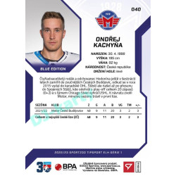 2022/23 Sportzoo ELH 1. série #040 Ondřej Kachyňa Blue xx/99