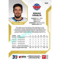 2022/23 Sportzoo ELH 1. série #043 Roman Vráblík Gold xx/19