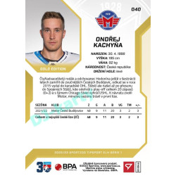 2022/23 Sportzoo ELH 1. série #040 Ondřej Kachyňa Gold xx/19