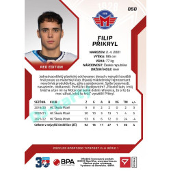 2022/23 Sportzoo ELH 1. série #050 Filip Přikryl Red xx/49