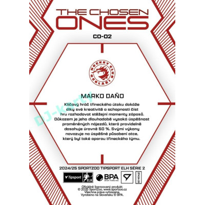 2024/25 Sportzoo ELH 2. serie #CO-02 Marko Daňo The Chosen Ones
