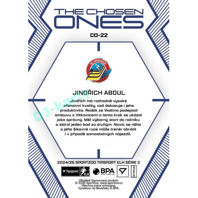 2024/25 Sportzoo ELH 2. serie #CO-22 Jindřich Abdul The Chosen Ones