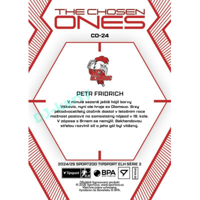 2024/25 Sportzoo ELH 2. serie #CO-24 Petr Fridrich The Chosen Ones