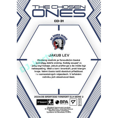 2024/25 Sportzoo ELH 2. serie #CO-31 Jakub Lev The Chosen Ones