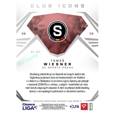 2024/25 Sportzoo Chance Liga 2. série #CI-01 Tomáš Wiesner Club Icons