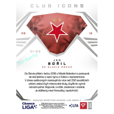 2024/25 Sportzoo Chance Liga 2. série #CI-03 Jan Bořil Club Icons