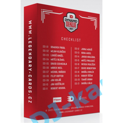 2022 Legendary Cards Dynamo Děkuje - kompletní set 21 karet
