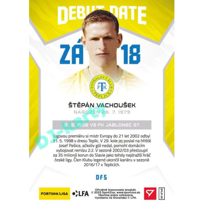 2021/22 Sportzoo Fortuna Liga 2. série #DF5 Štěpán Vachoušek DEBUT DATE FLASHBACK