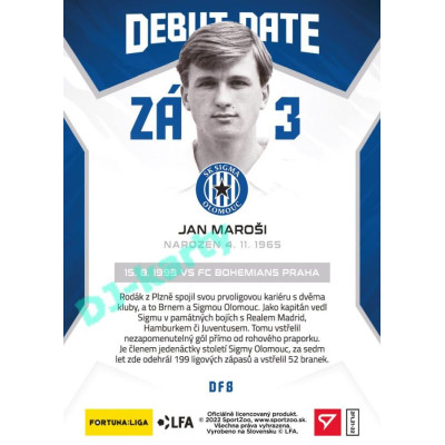 2021/22 Sportzoo Fortuna Liga 2. série #DF8 Jan Maroši DEBUT DATE FLASHBACK