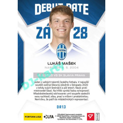 2021/22 Sportzoo Fortuna Liga 2. série #DR13 Lukáš Mašek DEBUT DATE ROOKIE