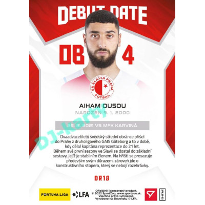 2021/22 Sportzoo Fortuna Liga 2. série #DR18 Aiham Ousou DEBUT DATE ROOKIE