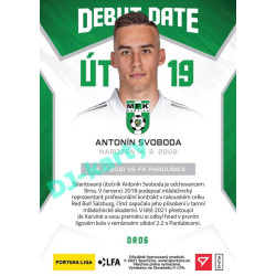 2021/22 Sportzoo Fortuna Liga Antonín Svoboda #DR06 Debut Date Rookie