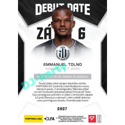 2021/22 Sportzoo Fortuna Liga Emmanuel Tolno #DR07 Debut Date Rookie