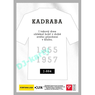 2023 Sportzoo Dekády fotbalové ligy #J-004 Josef Kadraba Takový dres oblékal