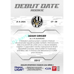 2024/25 Sportzoo Chance Liga 2. série #DD-2 Adam Griger Debut Date Rookie