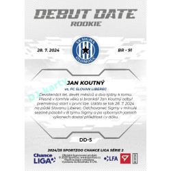 2024/25 Sportzoo Chance Liga 2. série #DD-5 Jan Koutný Debut Date Rookie