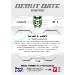 2024/25 Sportzoo Chance Liga 2. série #DD-8 David Planka Debut Date Rookie