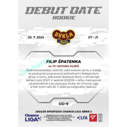 2024/25 Sportzoo Chance Liga 2. série #DD-9 Filip Špatenka Debut Date Rookie