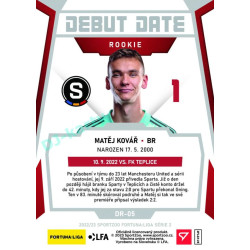 2022/23 Sportzoo Fortuna Liga 2. série #DR-05 Matěj Kovář Debut Date Rookie Limited xxx/149