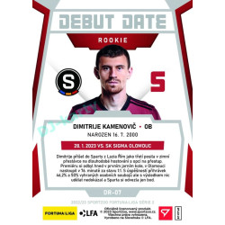 2022/23 Sportzoo Fortuna Liga 2. série #DR-07 Dimitrije Kamenovič Debut Date Rookie Limited xxx/149