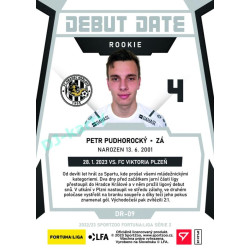 2022/23 Sportzoo Fortuna Liga 2. série #DR-09 Petr Pudhorocký Debut Date Rookie Limited xxx/149