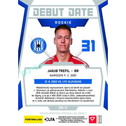2022/23 Sportzoo Fortuna Liga 2. série #DR-11 Jakub Trefil Debut Date Rookie Limited xxx/149