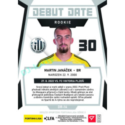 2022/23 Sportzoo Fortuna Liga 2. série #DR-14 Martin Janáček Debut Date Rookie Limited xxx/149