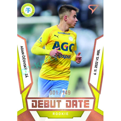 2022/23 Sportzoo Fortuna Liga 2. série #DR-22 Adam Čičovský Debut Date Rookie Limited xxx/149