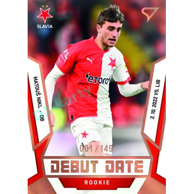 2022/23 Sportzoo Fortuna Liga 2. série #DR-03 Matouš Nikl Debut Date Rookie Limited xxx/149