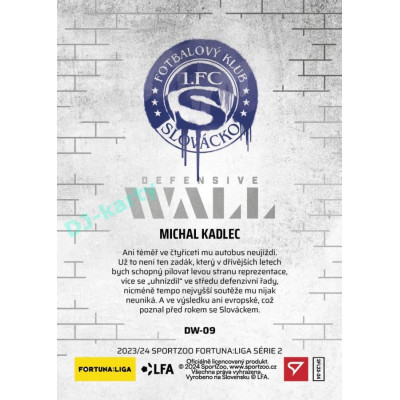 2023/24 Sportzoo Fortuna Liga 2. série #DW-09 Michal Kadlec Defensive Wall